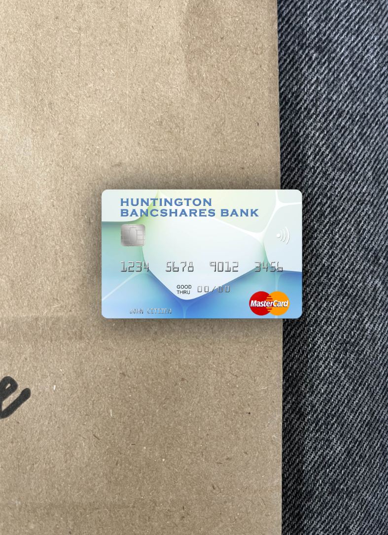 Download USA Huntington Bancshares Bank mastercard photolook front Photoshop template